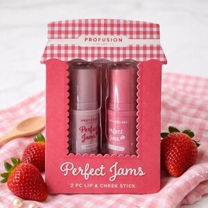 Profusion Perfect Jams Lip & Cheek Stick Set Berry Pie 2 Pc NWT